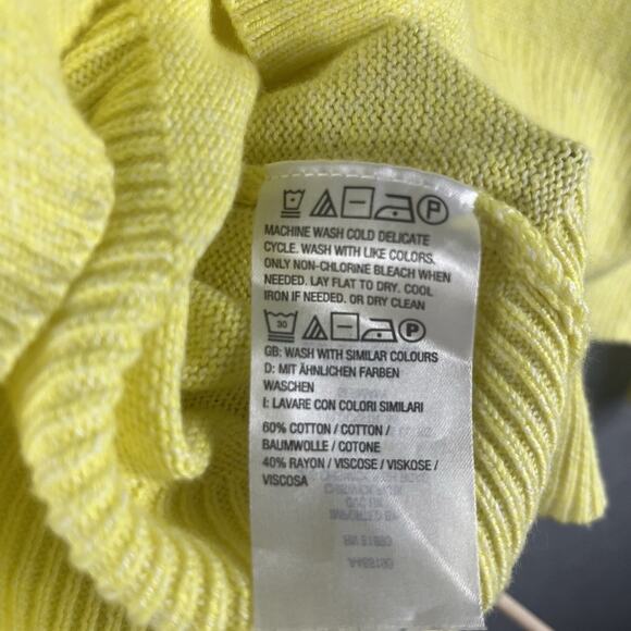 Candace Cameron Bure Yellow Button up Cardigan Medium Canary - Picture 5 of 9